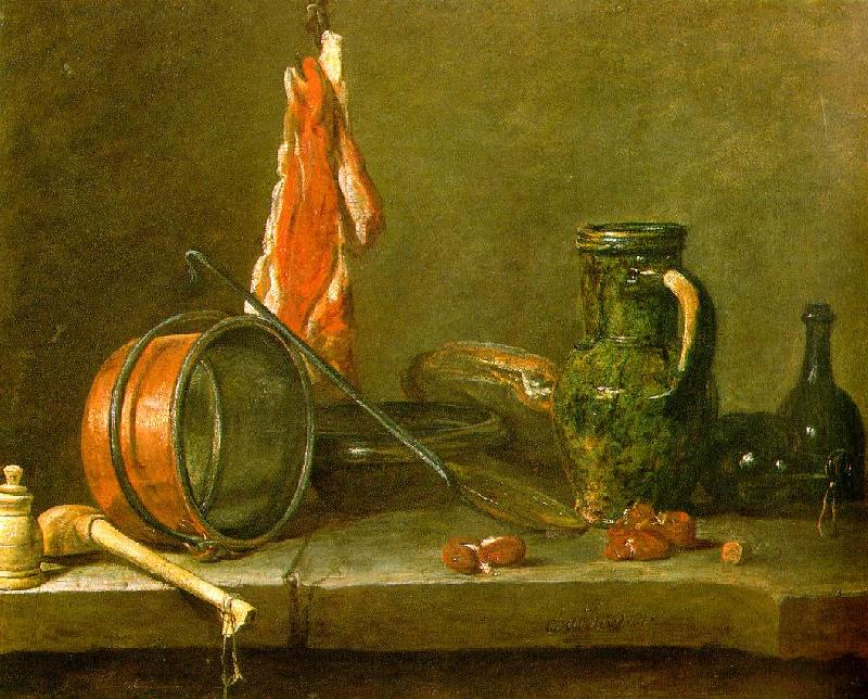 jean-Baptiste-Simeon Chardin A  Lean Diet with Cooking Utensils oil painting picture
